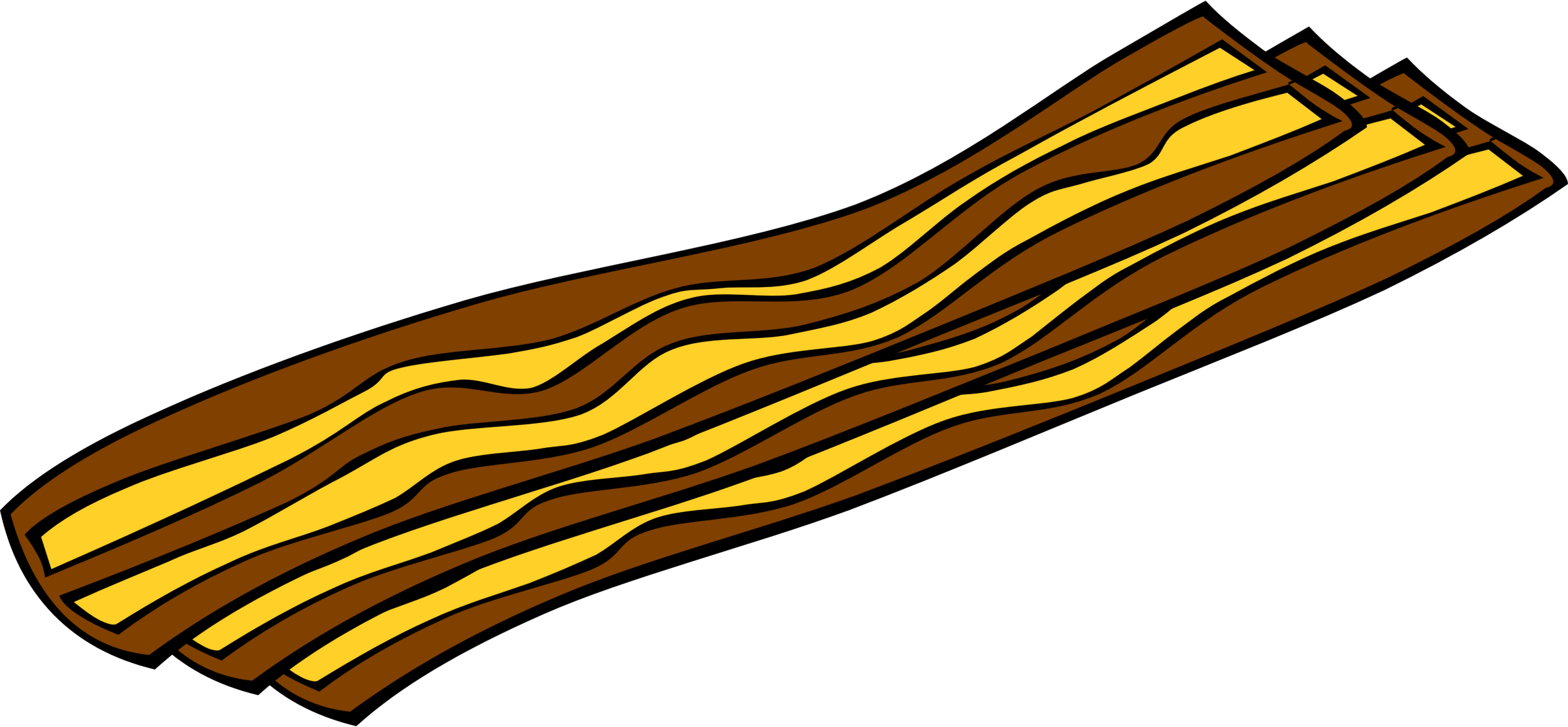 Fast Food, Breakfast, Bacon Clipart By Gerald G - Sausage And Bacon Clip Art (2400x1112)