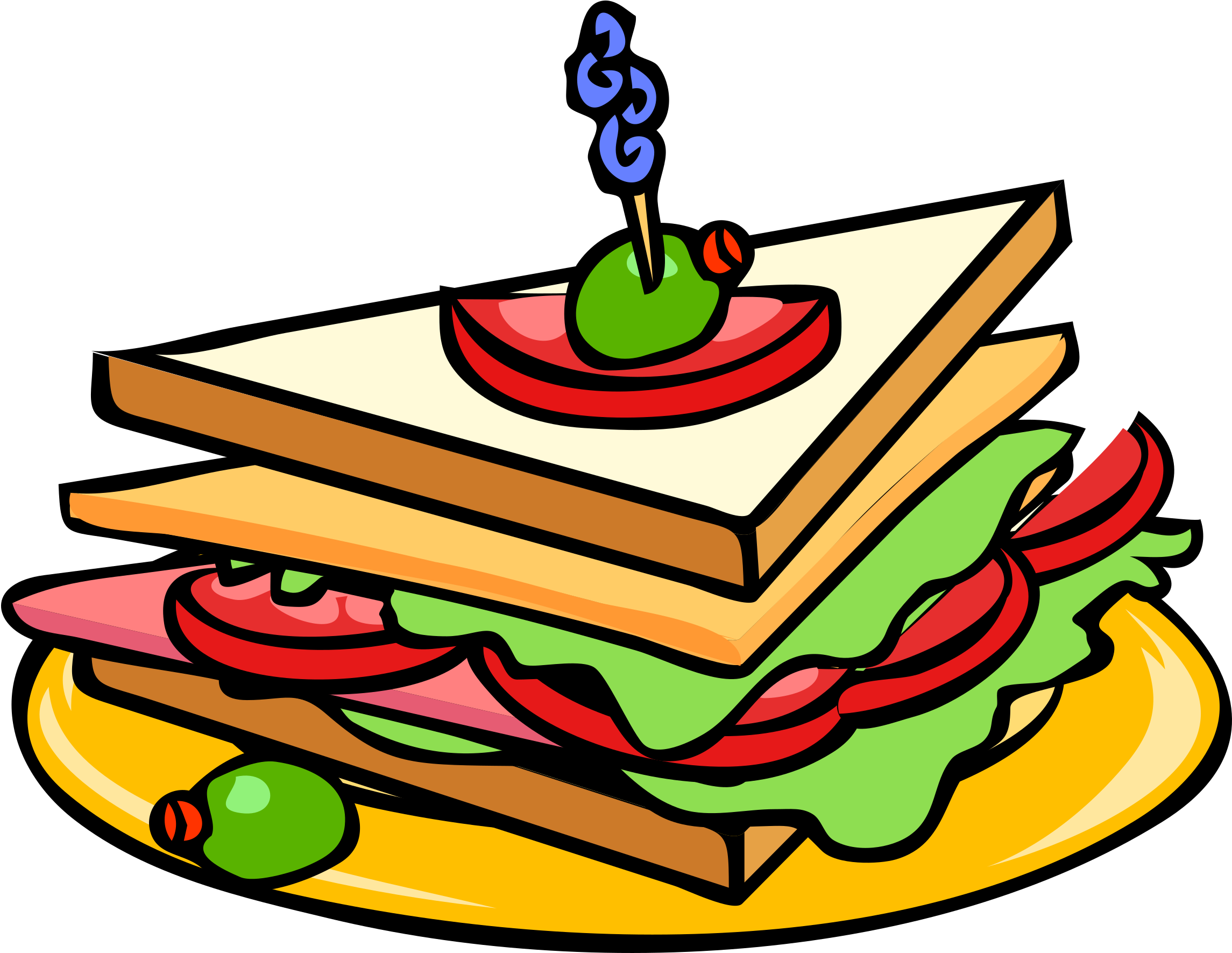 Sandwich Clipart - Food Clipart (2400x1882)