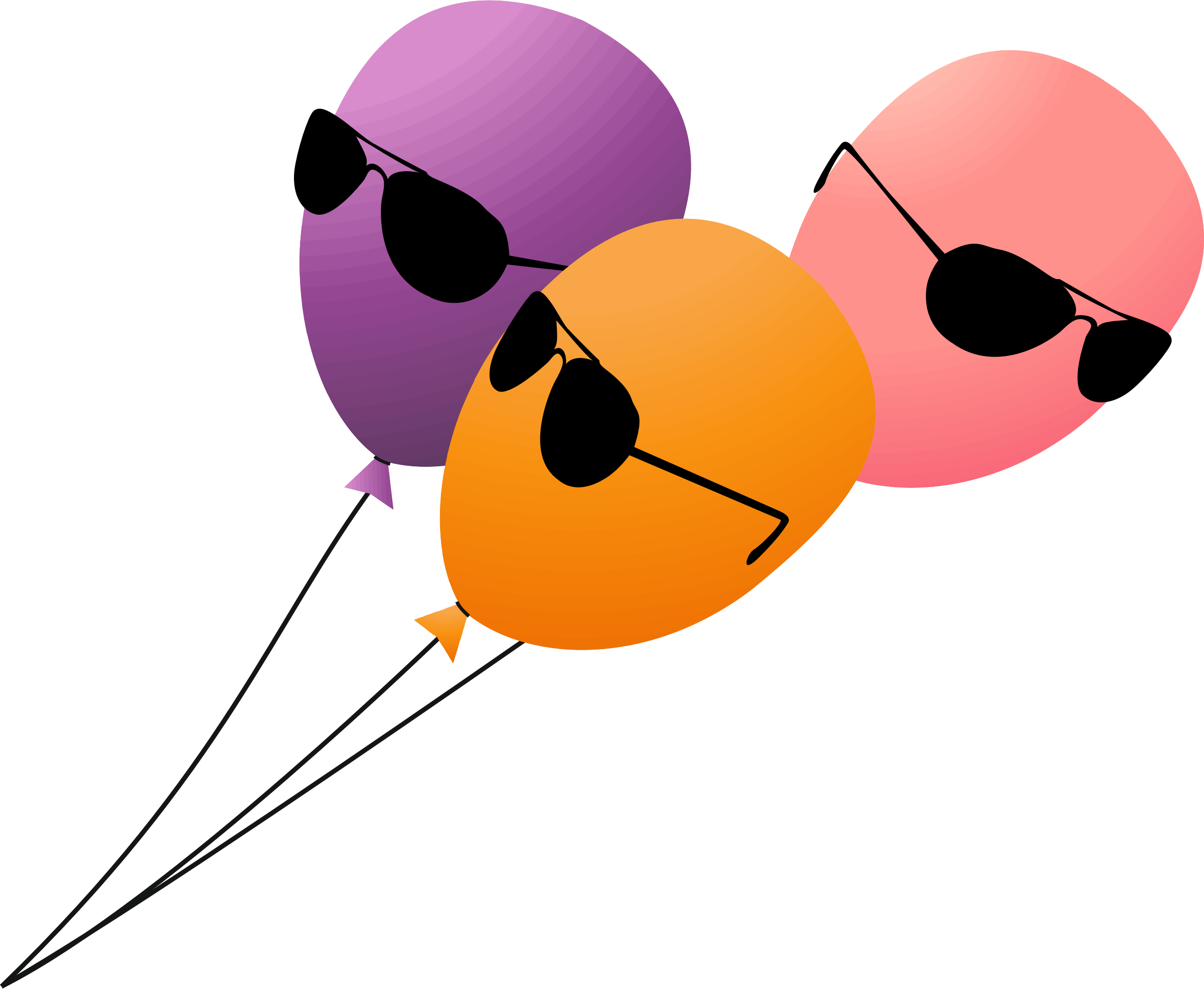 Clipart - Funny Balloons Clip Art (2400x1970)