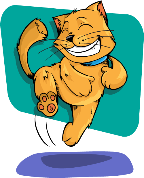 Cat Jumping Clipart Kittens Happy Pencil And In Color - Happy Cat Clip Art (611x715)