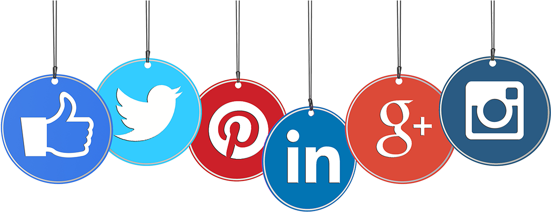 Social Media - Social Media Icons In One Line (1215x474)