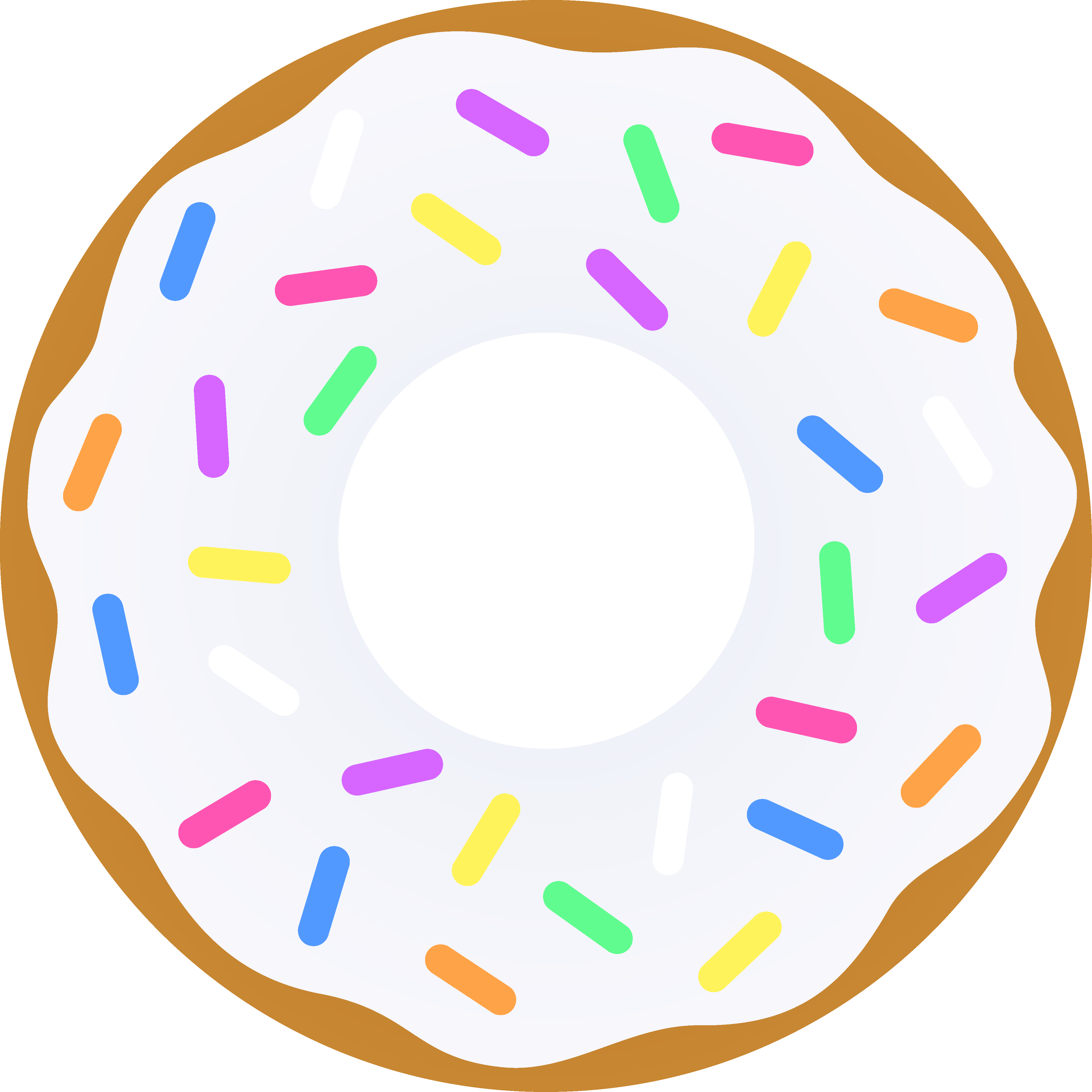 Vanilla Donut With Sprinkles - Donut Clipart (4187x4187)
