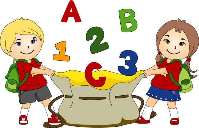 Great Clip Art For Back To School - Preschool Reading And Math Workbook (640x411)