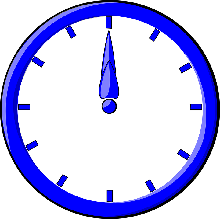 Sign, Five, Signs, Symbols, Time, Clocks, Clock, - Blue Clock Clipart (721x720)