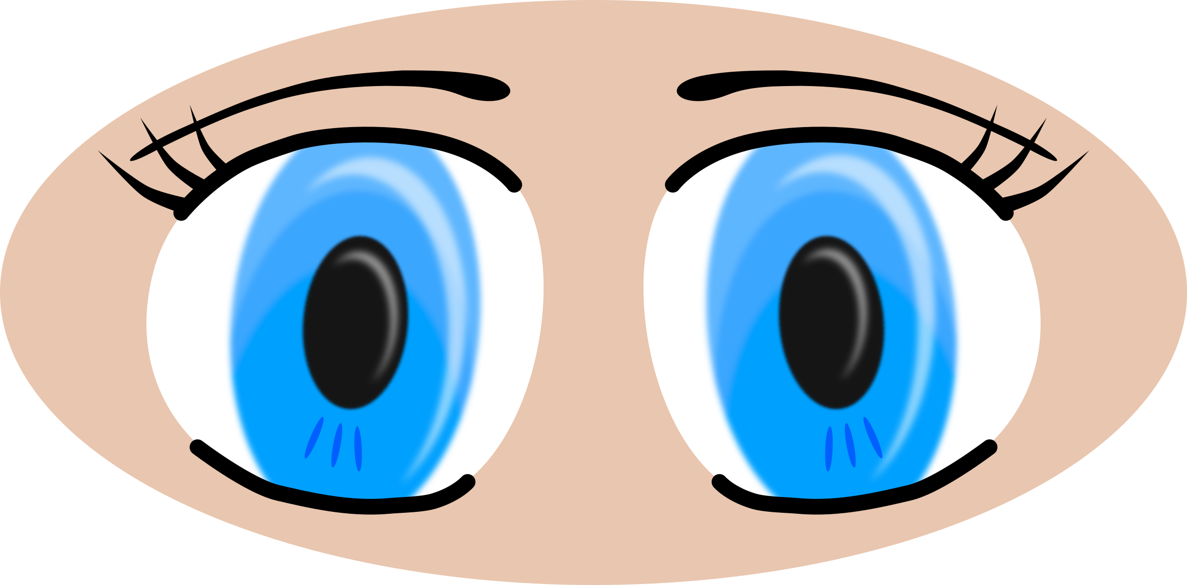Clipart Anime Eyes - Cartoon Picture Of A Eyes (2400x1183)