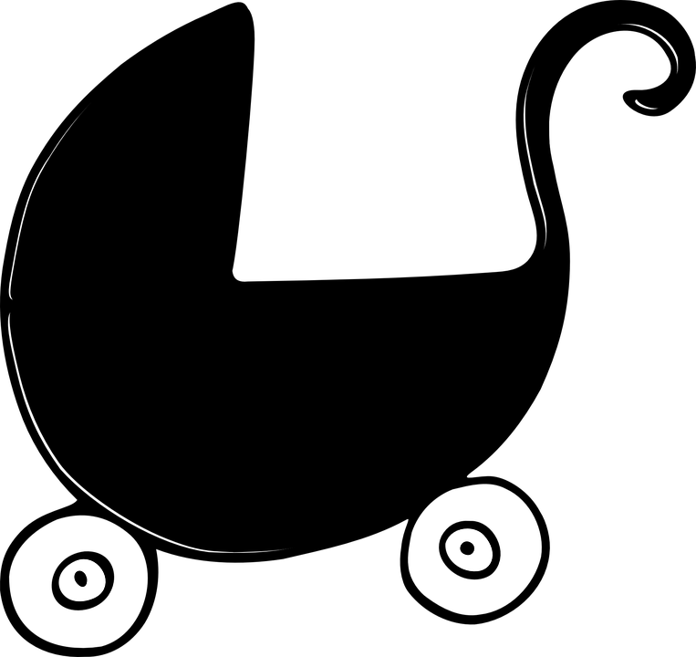 Children's Push Chair Perambulator Baby Buggy - Baby Bassinet Clip Art (763x720)