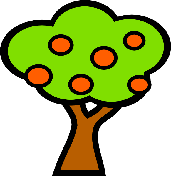 Big Tree Clip Art - Tree With Fruits (582x598)