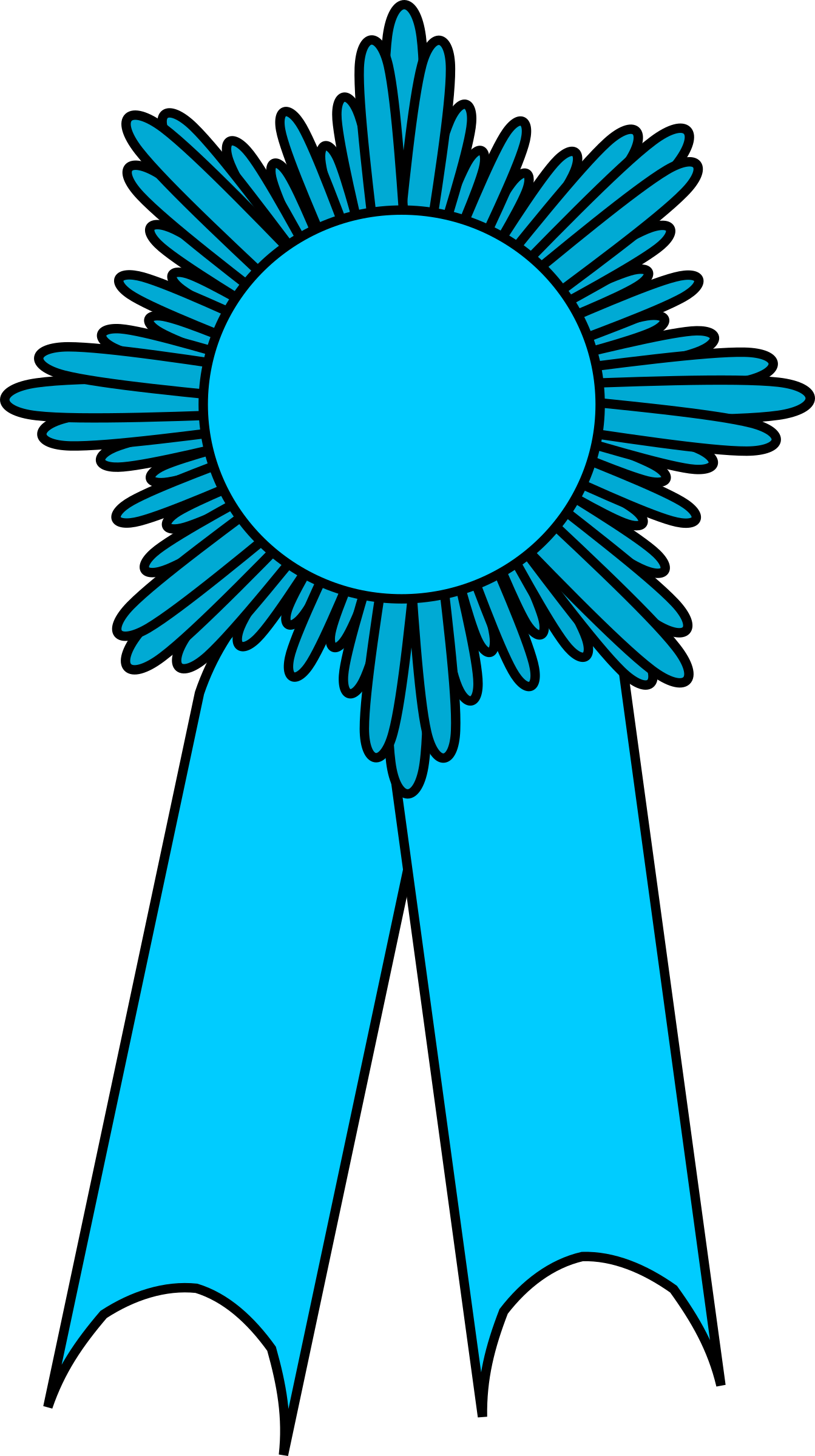 Prize Ribbon Light Blue - Sunflower Pot Clip Art (1343x2400)