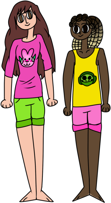 Girl Friends Clipart - Cartoon (435x750)
