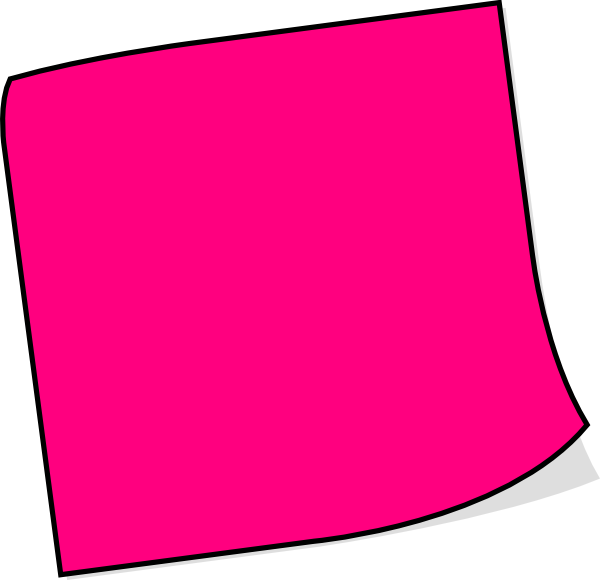 Sticky Notes Clipart Pink Sticky Note Clip Art At Clker - Pink Post It Note (600x580)