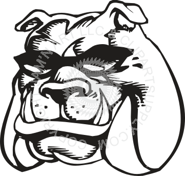 Bulldog With Sunglasses Clipart (361x343)