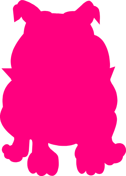 Pink Bulldog Clip Art At Clker - Pink Bulldog Clipart (426x595)