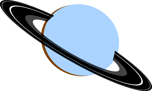 Saturn Blue Gray Black Brown Clip Art - Blue Saturn Clipart (600x362)