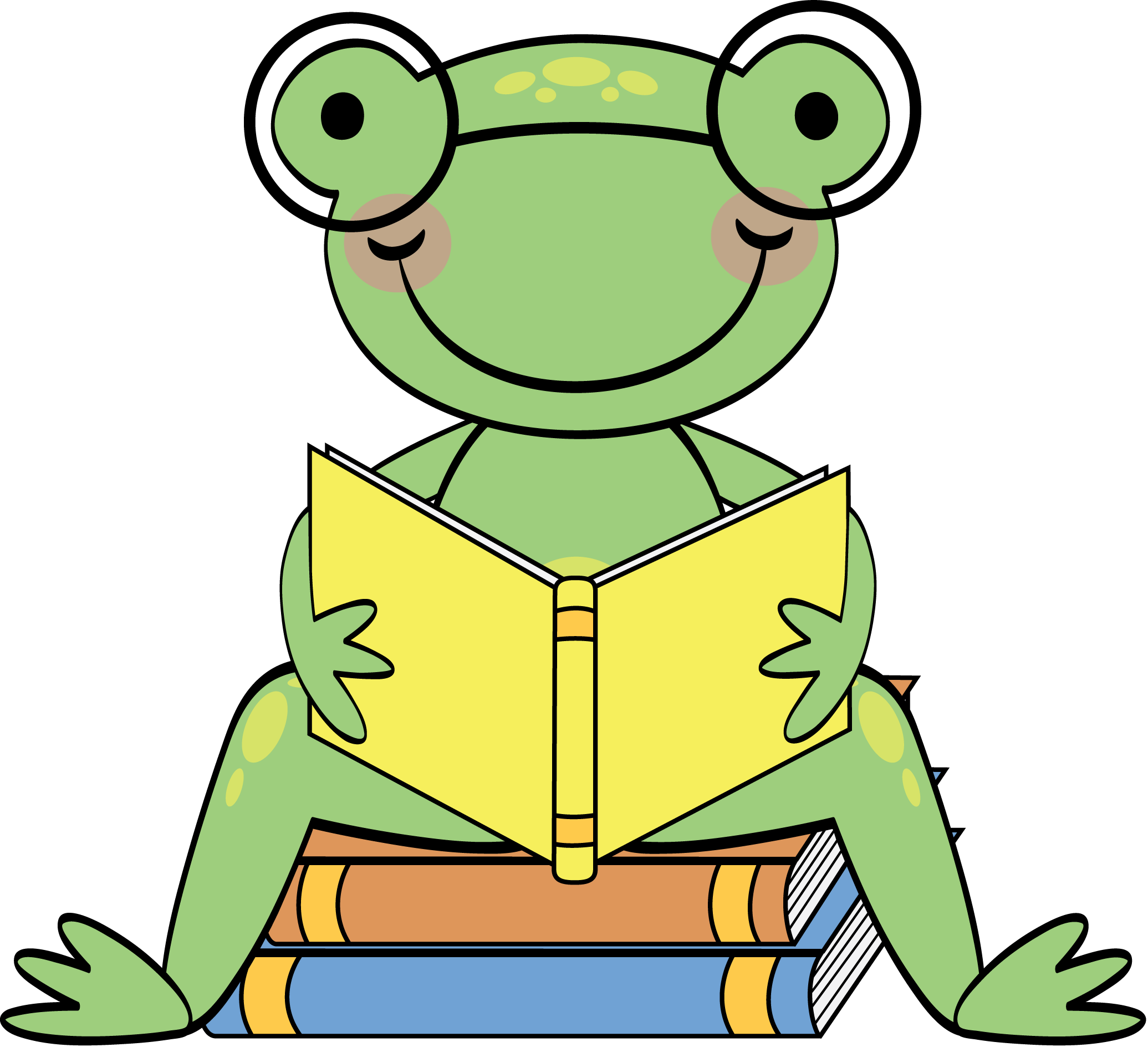 Best Reading Book Clip Art Frog Lily Pad - Frog Reading Clipart (2071x1888)