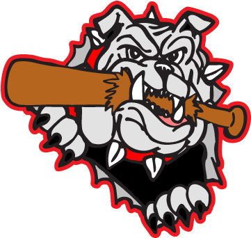 Bulldog Biting Bat Decal - Bulldog With Baseball Bat (396x396)