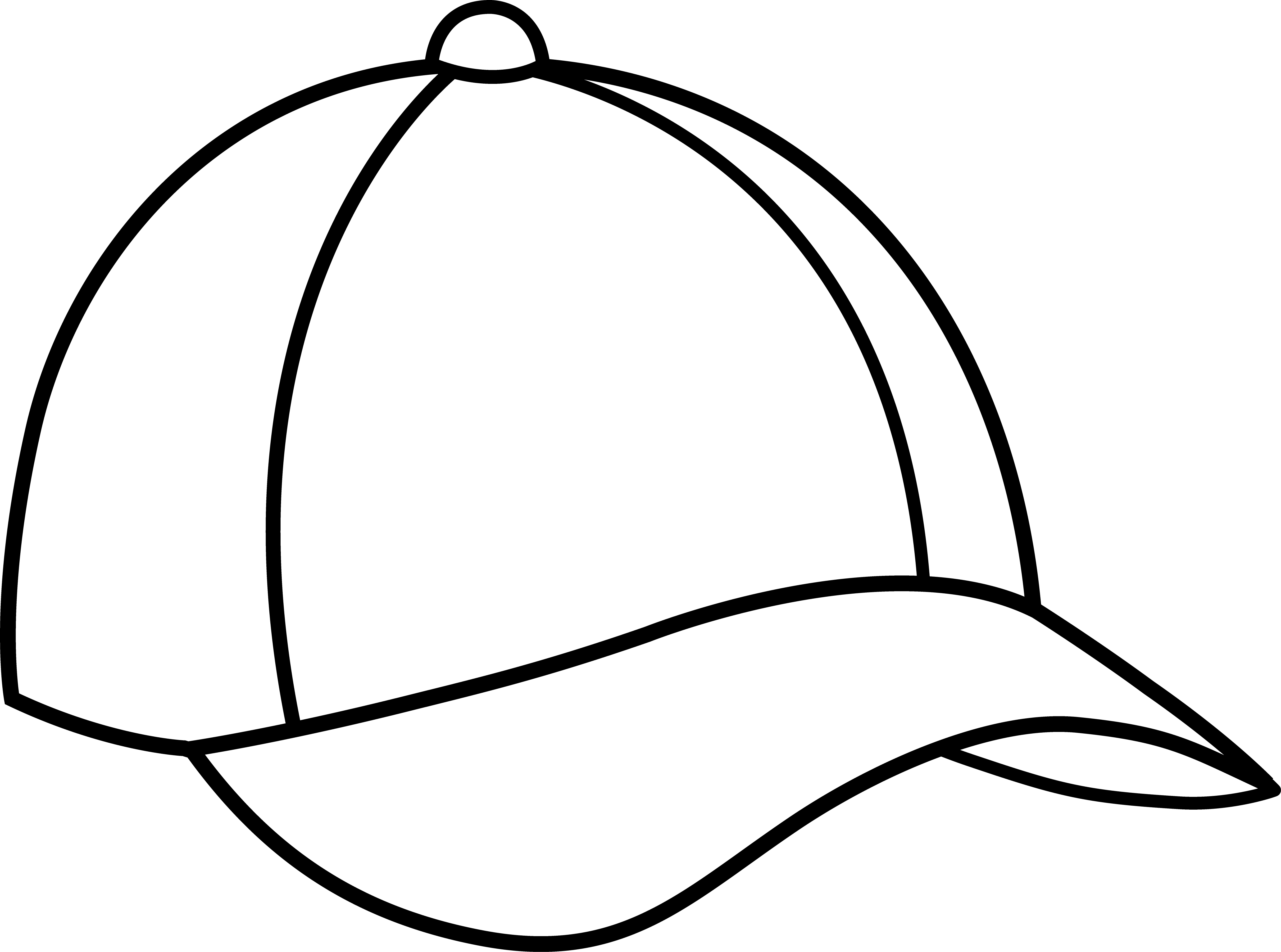 Black And White Baseball Cap Clip Art - Cap Black And White (5406x4019)