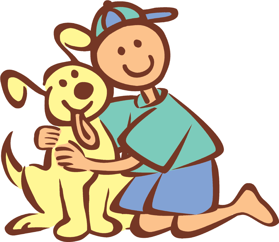 Animal Lover Clipart - Boy And His Dog (1144x1000)