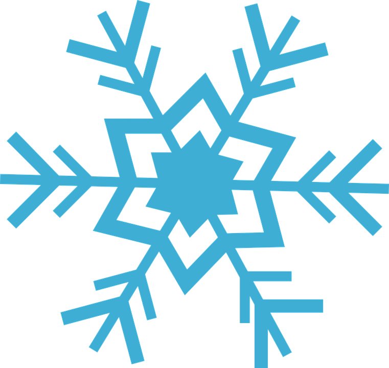 Flake Snow Blue Ice Winter Snowflake - Flocon De Neige Bleu (761x720)