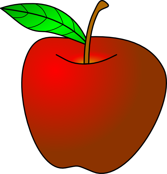 Apple Turned Slightly Clip Art At Clker - Red Apple Template (576x600)
