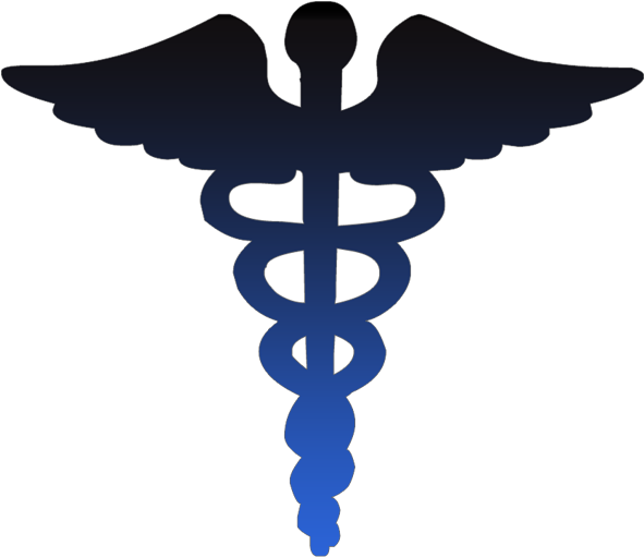 Caduceus Medical Symbol Blue Clipart Image - Medical Symbol Png Transparent (600x600)