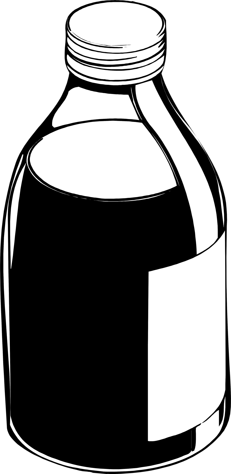 Medicine Bottle Clipart - Medicine Bottle Clipart Black And White (958x1967)