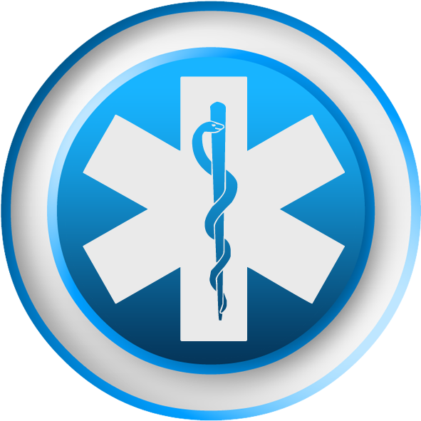 Emergency Medicine Symbol Blue Clipart Image - Ems Star Of Life (600x600)