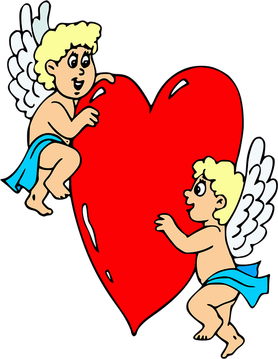 Angels, Heart, Cupid, Love, Celestial - Heart (558x720)