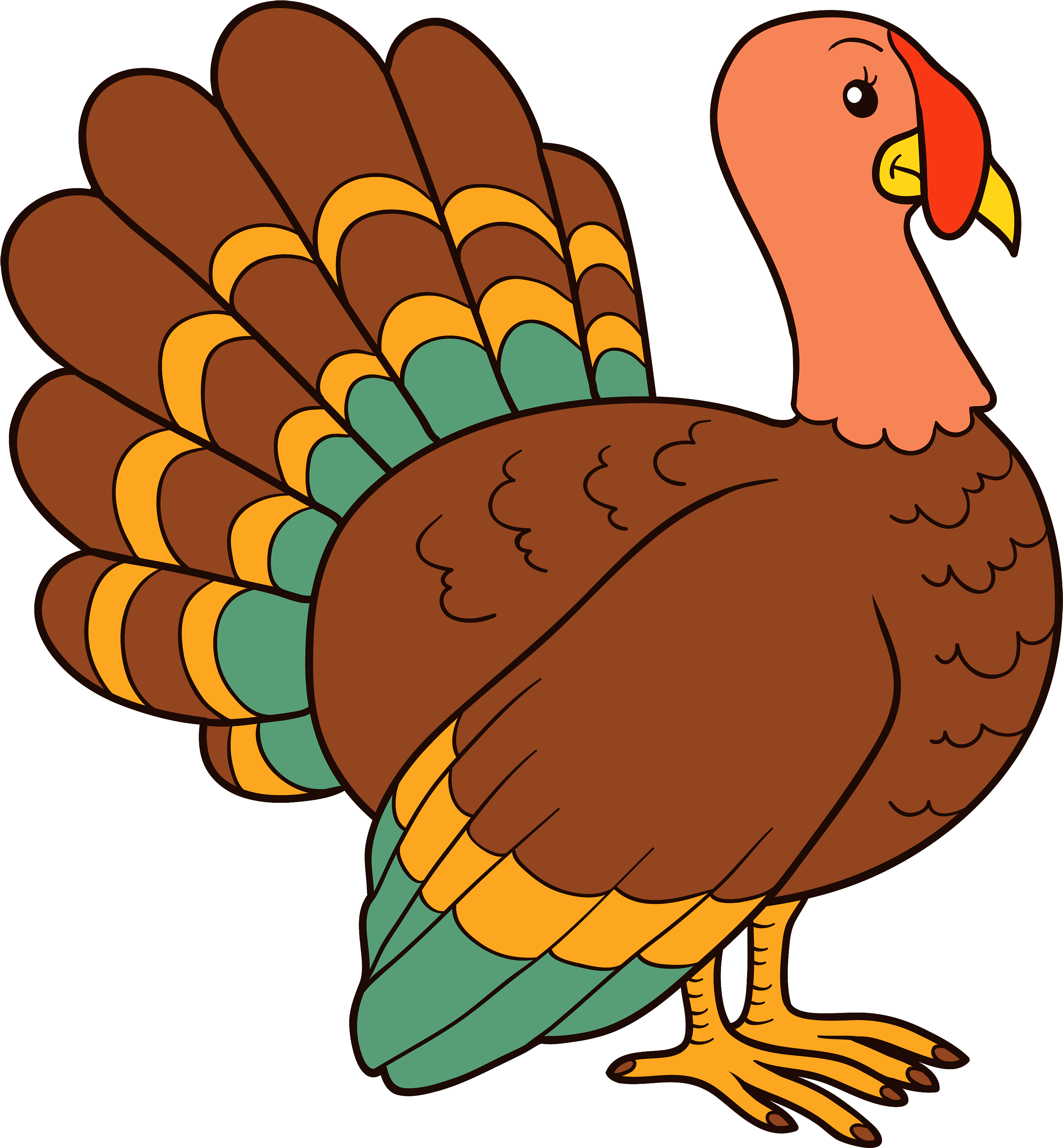 Turkey Playing Football Clipart - Clipart Of A Turkey (3243x3500)