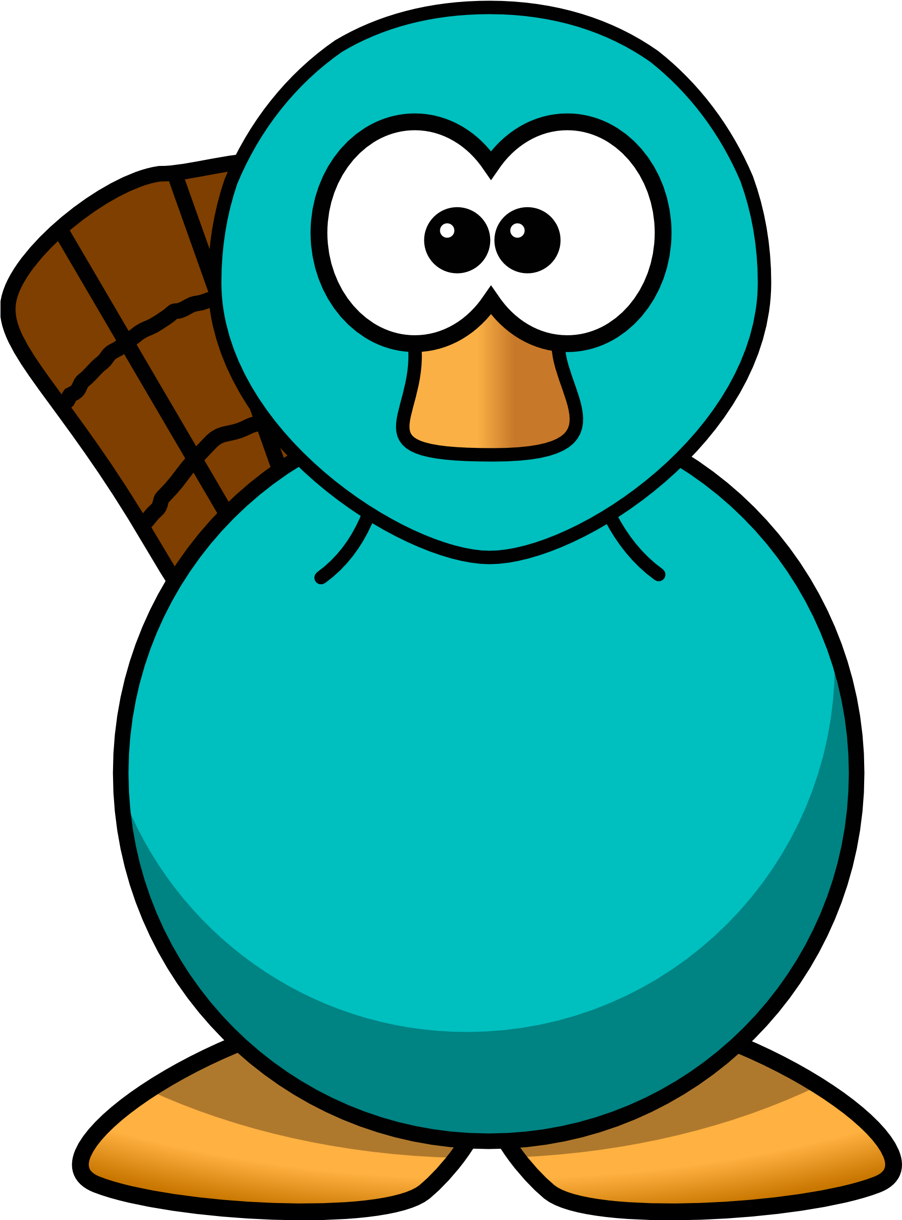 Clip Art Platypus Openclipart Org 3 April - Cartoon Platypus (1969x2657)