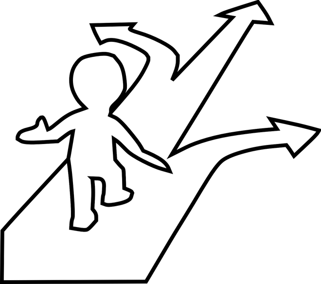 Problem Clipart Black And White - Choice Black And White (660x584)