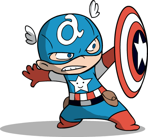 Baby Clipart Captain America - Baby Captain America Cartoon (500x462)