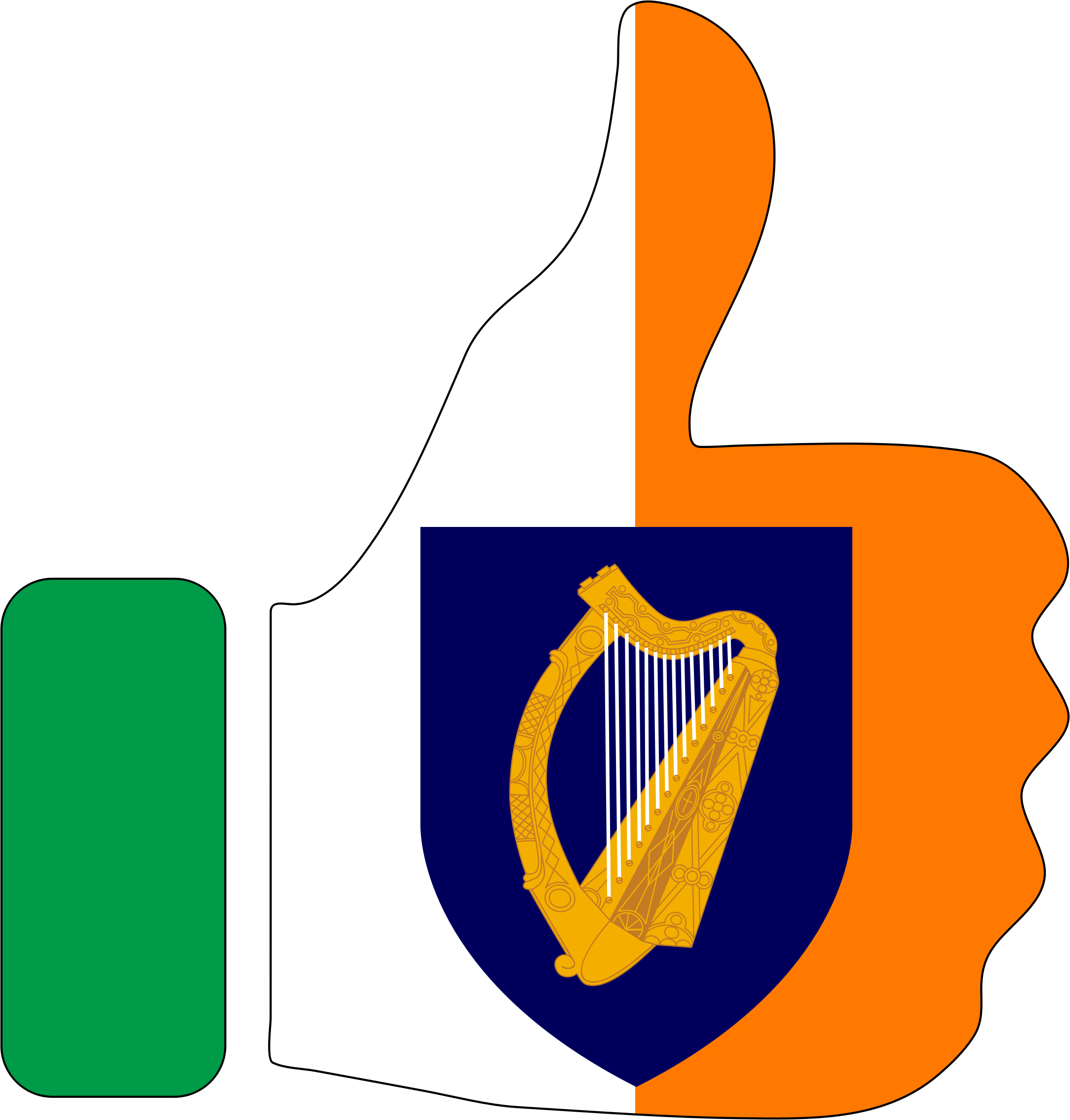 Microsoft Clipart Thumbs Up - Flag: Presidential Flag Of Ireland With Alternate Official (2168x2270)