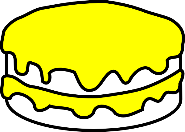 Clipart Of Vanilla Cake Yellow And Clip Art At Clker - Birthday Cake Coloring Page (600x428)
