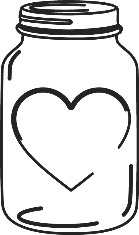 Mason Jar Rubber Stamp With Heart Mason Wedding - Clip Art Mason Jar (475x800)