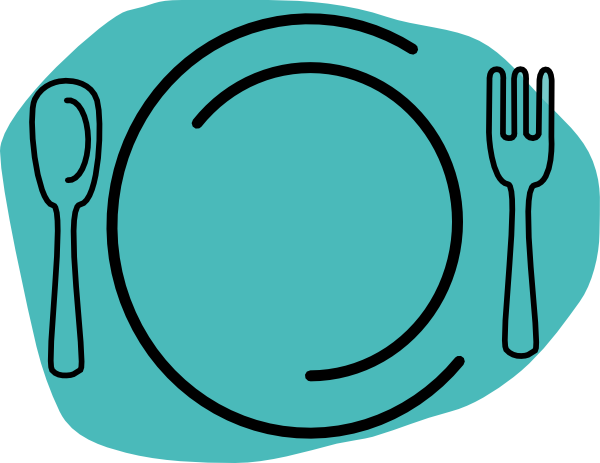 Plate Clipart Turquoise Plate Clip Art At Clker Vector - Lunch Plate Clip Art (600x463)