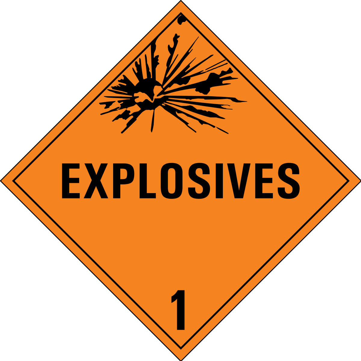Class 1 Danger Sign Clip Art Free Vector - Class 1 Hazardous Materials (1200x1200)