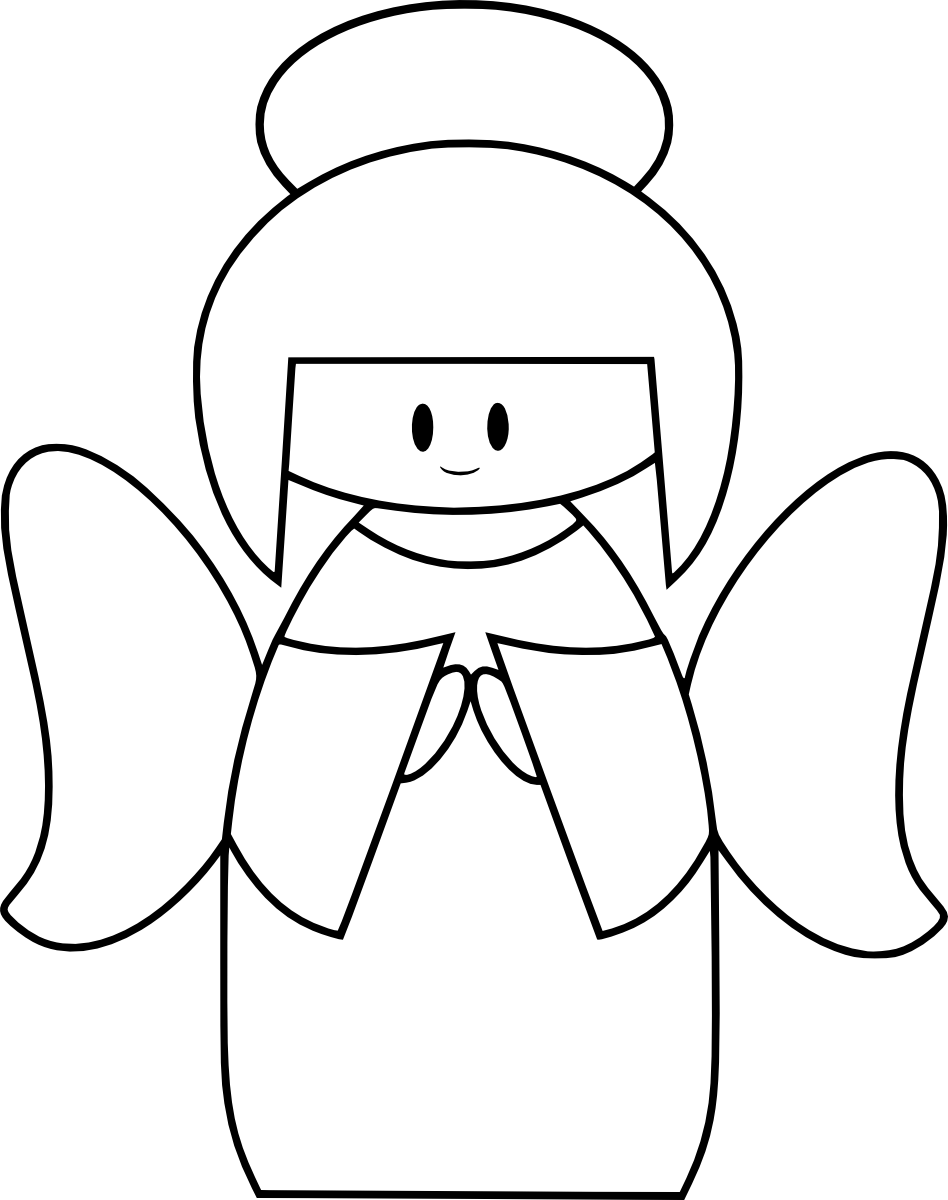 Line Drawing Angel - Cute Angel (948x1200)
