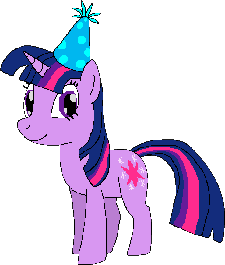 Twilight Sparkle With A Birthday Hat By Kylgrv - My Little Pony Twilight Sparkle Birthday (766x892)
