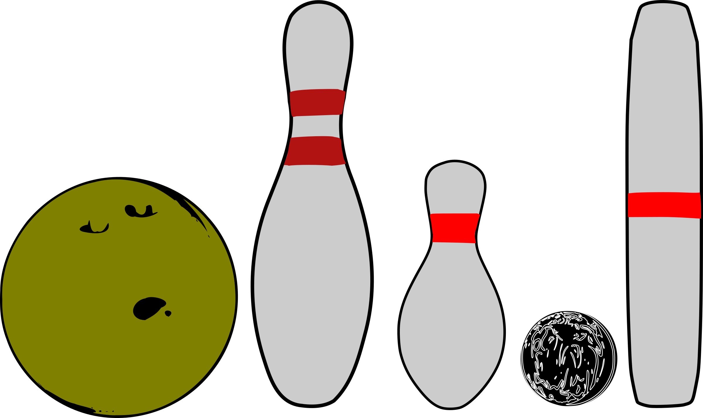 Bowling Pins And Balls Clipart, Vector Clip Art Online, - Bowling Pin Clip Art (2400x1430)