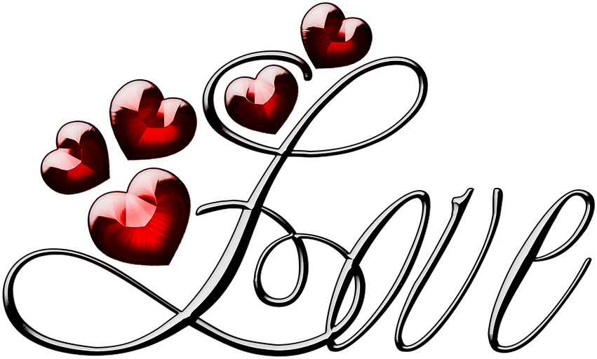St Valentine's Day 14 February Red Heart Template - Palabra Love Png (960x718)