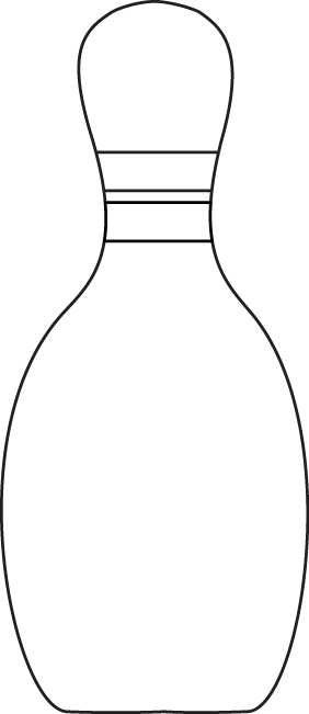 Black & White Bowling Pin - Black And White Bowling (282x651)