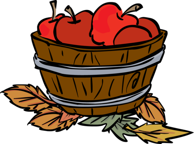Fall Apple Clipart - Apples In A Basket Clipart (640x474)