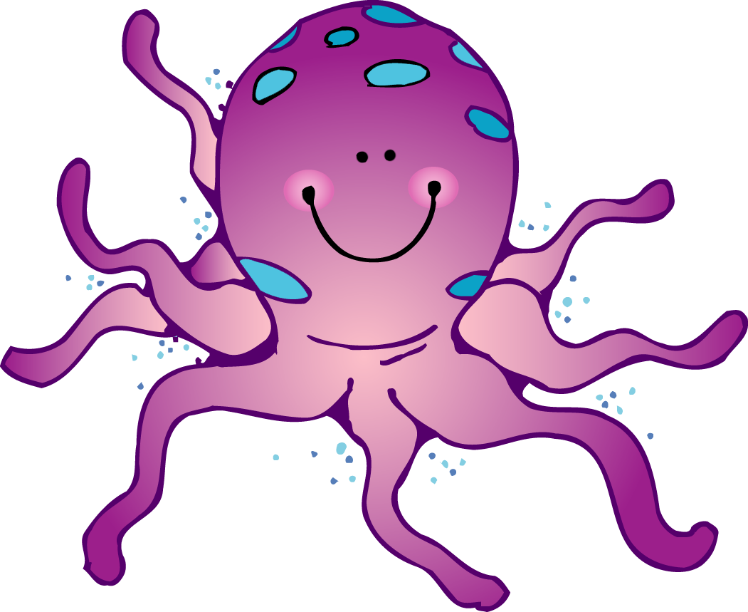 Cute Octopus 2 Clip Art - Transparent Background Octopus Clipart (1051x859)