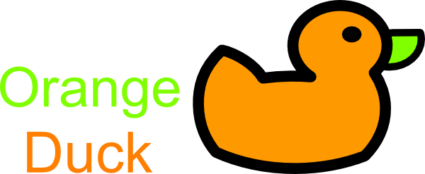 Orange Duck Clip Art (600x247)