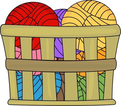 Basket Of Yarn Clip Art Image - Ball In The Basket Clipart (500x438)
