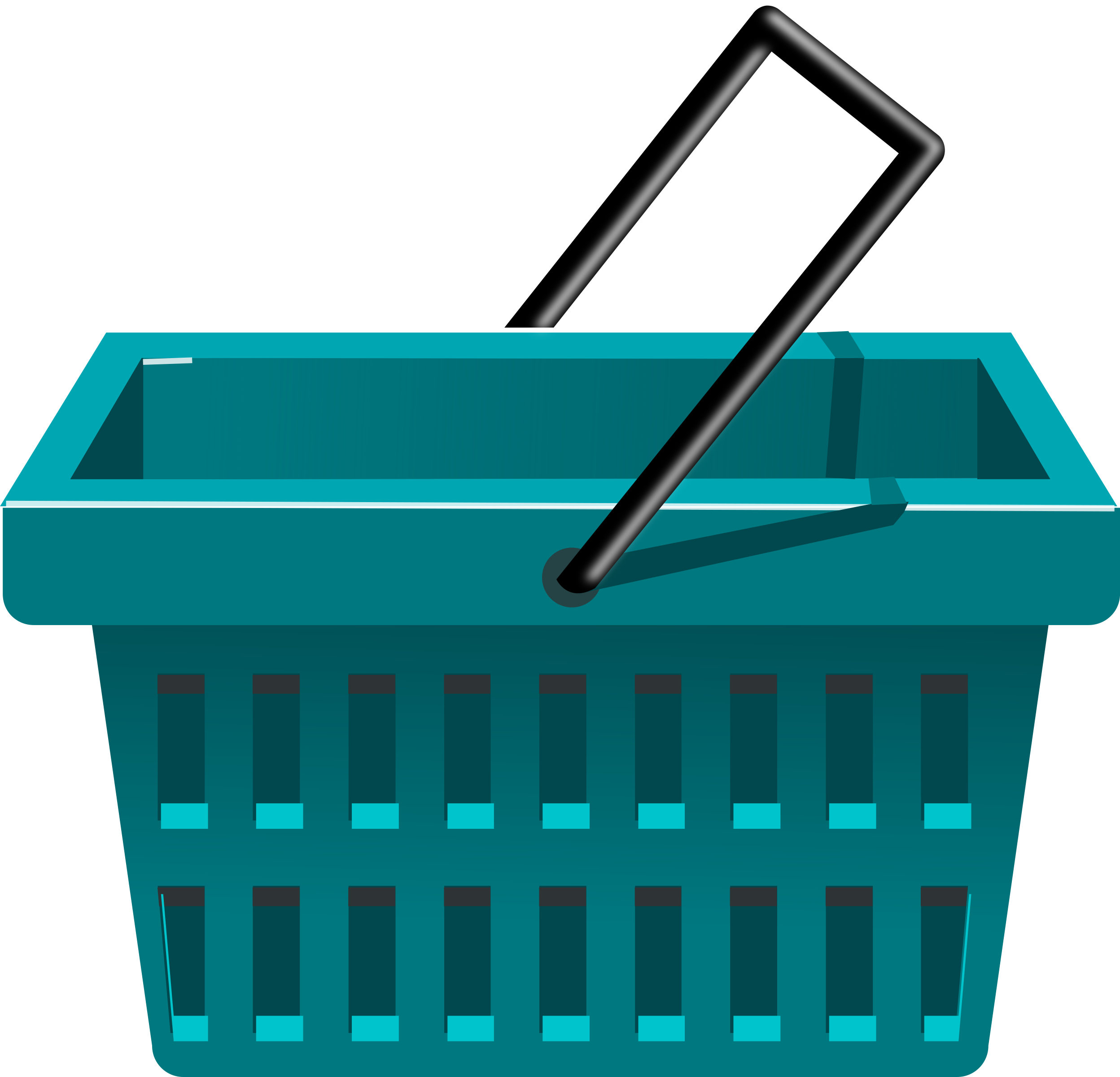 Clipart Blue Basket - Shopping Basket Clipart (2496x2400)