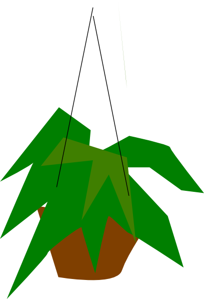 Hanging Basket Clip Art At Clker - Cartoon Hanging Plants (408x597)