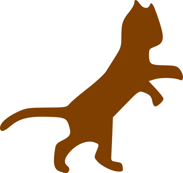 Brown Dancing Cat Svg Clip Arts 600 X 567 Px - Cat Clip Art (600x567)