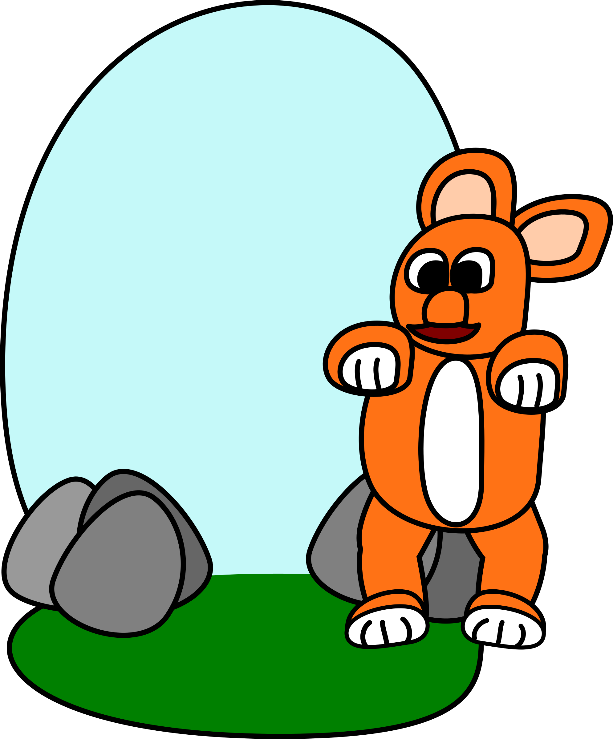 Clipart - Dancing Rabbit - Cartoon (1990x2400)