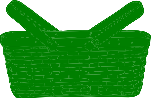 Green Basket Clip Art - Green Basket Clipart (600x390)